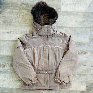 NILS Ski & Snowboard Jacket with Removable Fur Trim (size 12)